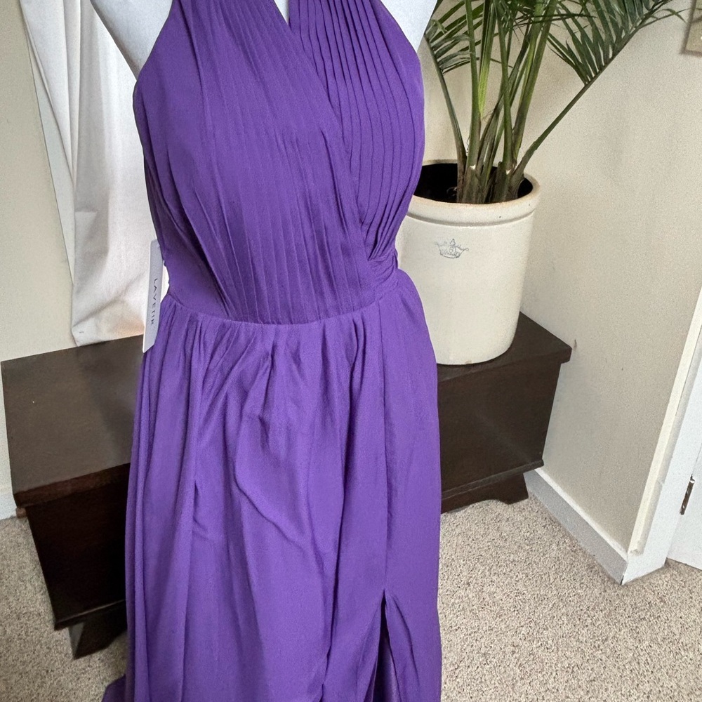 NWT! Elegant Halter Purple Evening/Bridesmaid Gown - Picture 6 of 10
